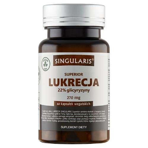 SINGULARIS Superior Lukrecja 22% glicyryzyny 270 mg, 60 kapsułek wegańskich
