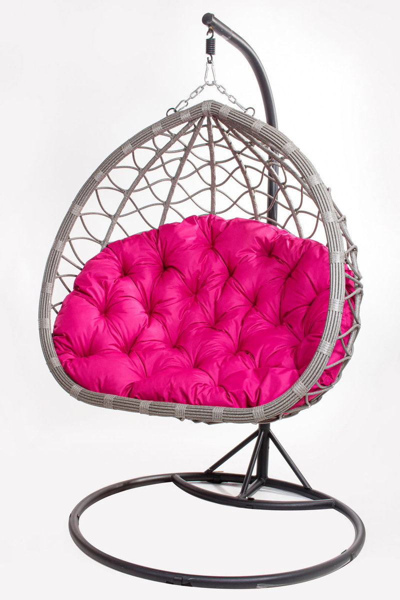 Poduszka na fotel wiszący typu kokon 100x110cm. (cena nie obejmuje mebla!) / wodoodporne poduszki ogrodowe, kolor różowy
