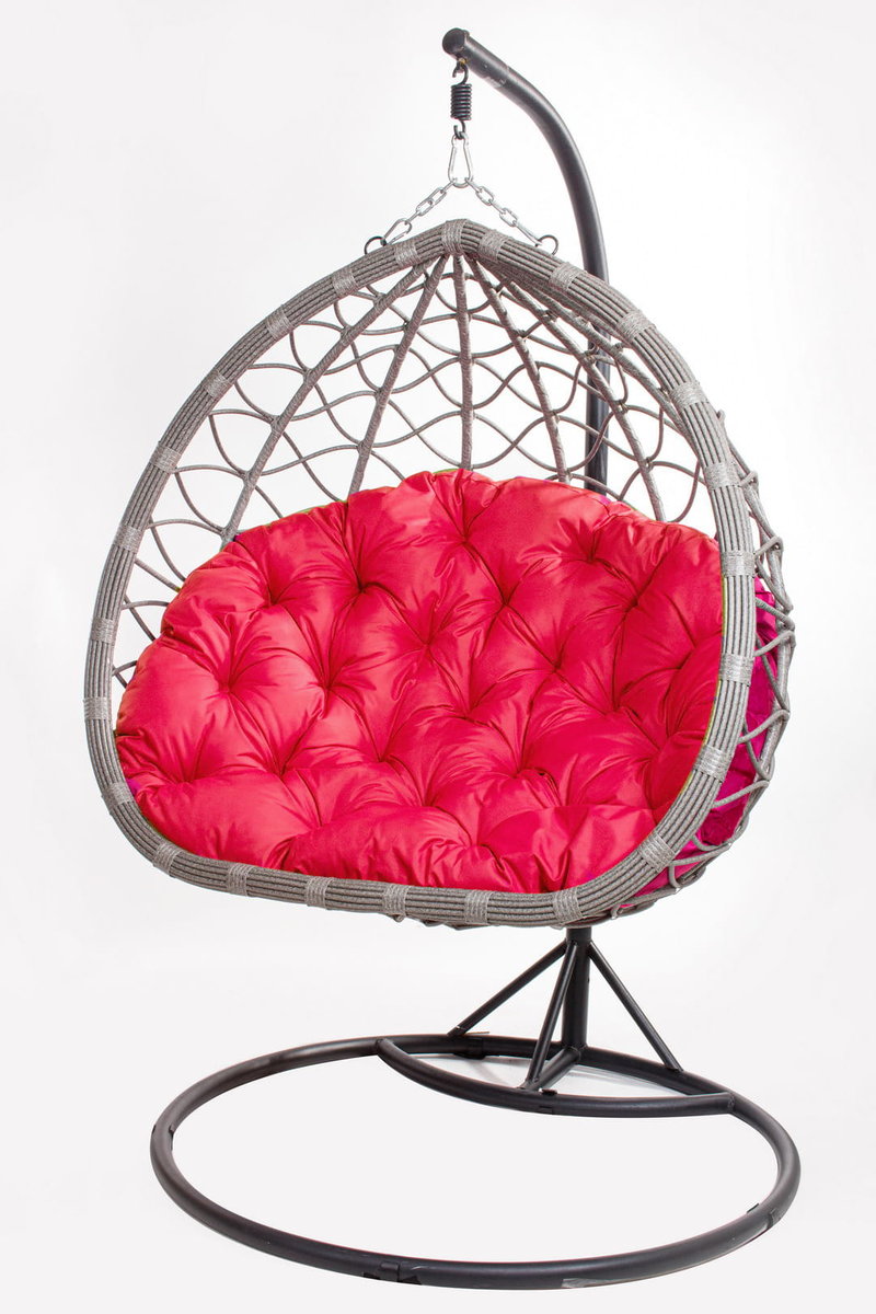 Poduszka na fotel wiszący typu kokon 100x130cm. (cena nie obejmuje mebla!) / wodoodporne poduszki ogrodowe, kolor czerwony