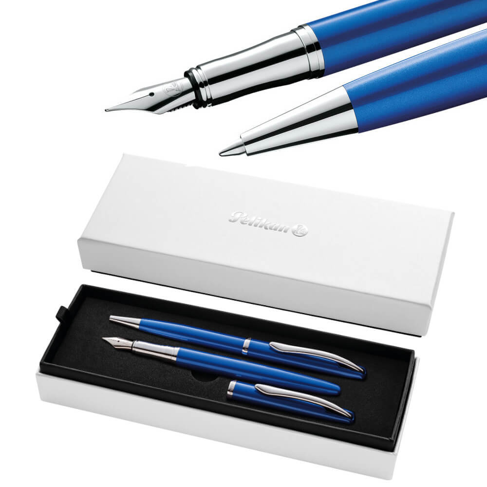 Pelikan Pióro wieczne Jazz Noble Elegance + długopis Blue niebieski
