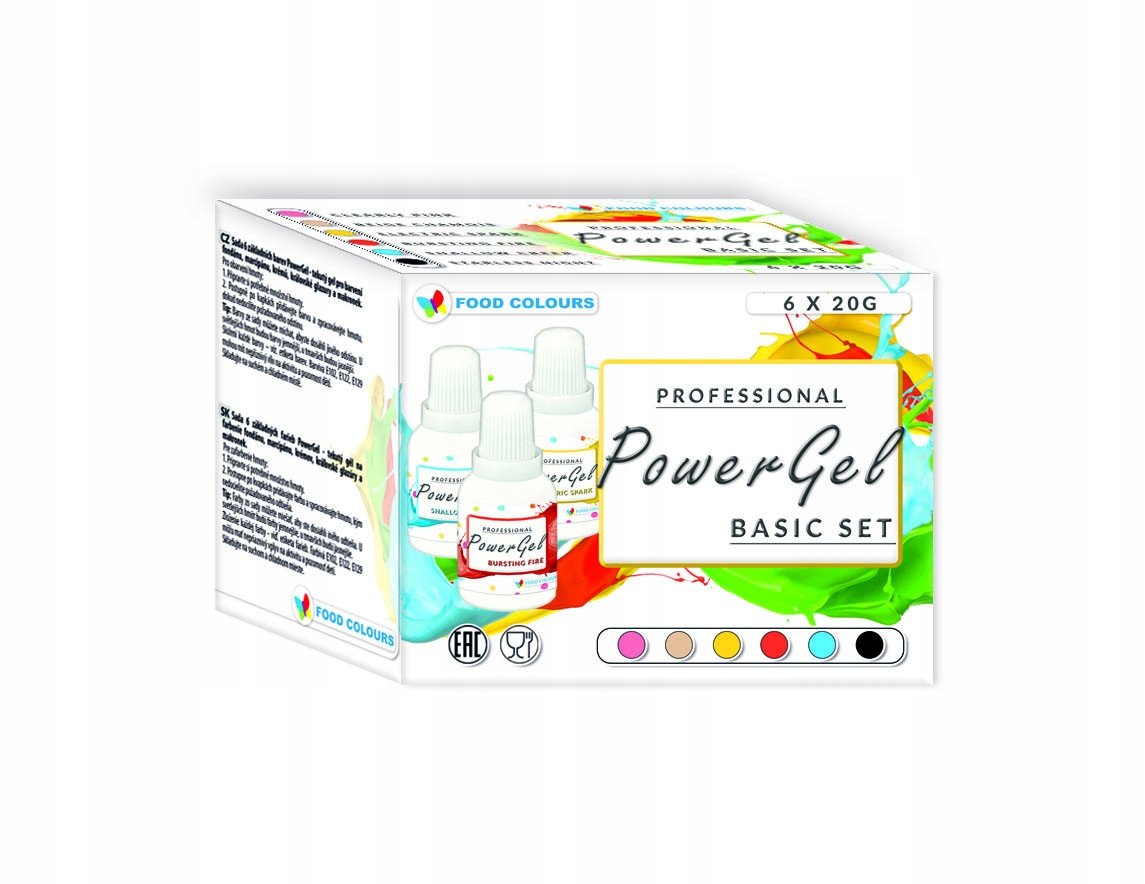 Barwniki Spożywcze, Zestaw 6X20G Barwnik Power Gel