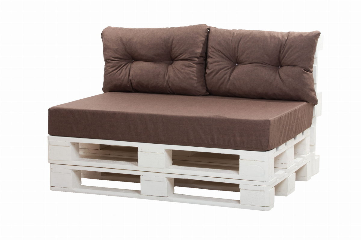 Zestaw Poduszek Na Meble Z Palet: 120X50 + 2 Szt. Po 60X40/ Wodoodporne Poduszki Ogrodowe, Kolor Brązowy