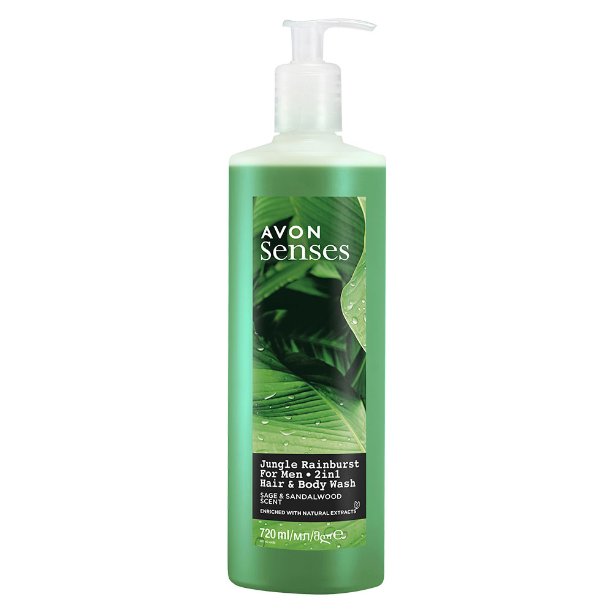 Avon Senses Amazon Jungle żel pod prysznic do ciała i włosów dla mężczyzn 720 ml