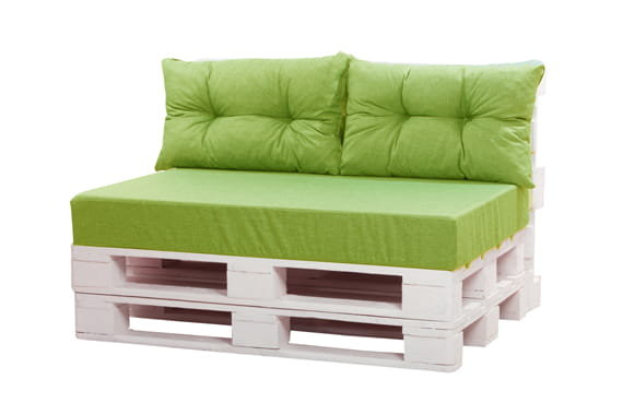 Zestaw poduszek na meble z palet: 120x80 + 2 szt. po 60x40/ wodoodporne poduszki ogrodowe, kolor limonkowy