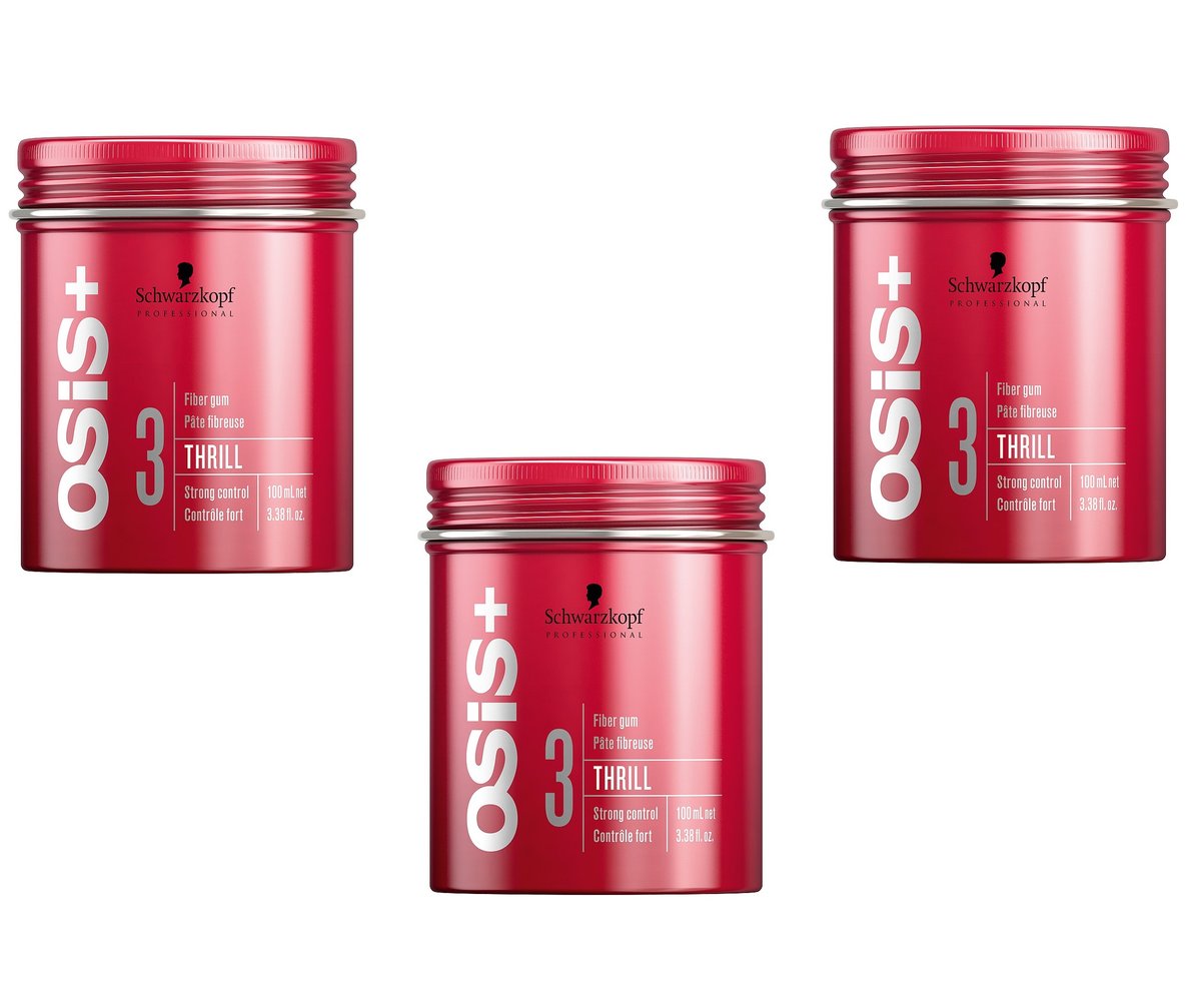 Schwarzkopf Osis Thrill, Zestaw: włóknista guma do stylizacji, 3x100ml