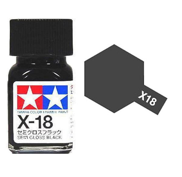 Tamiya Enamel 80018 X-18 Semi Gloss Black 10Ml