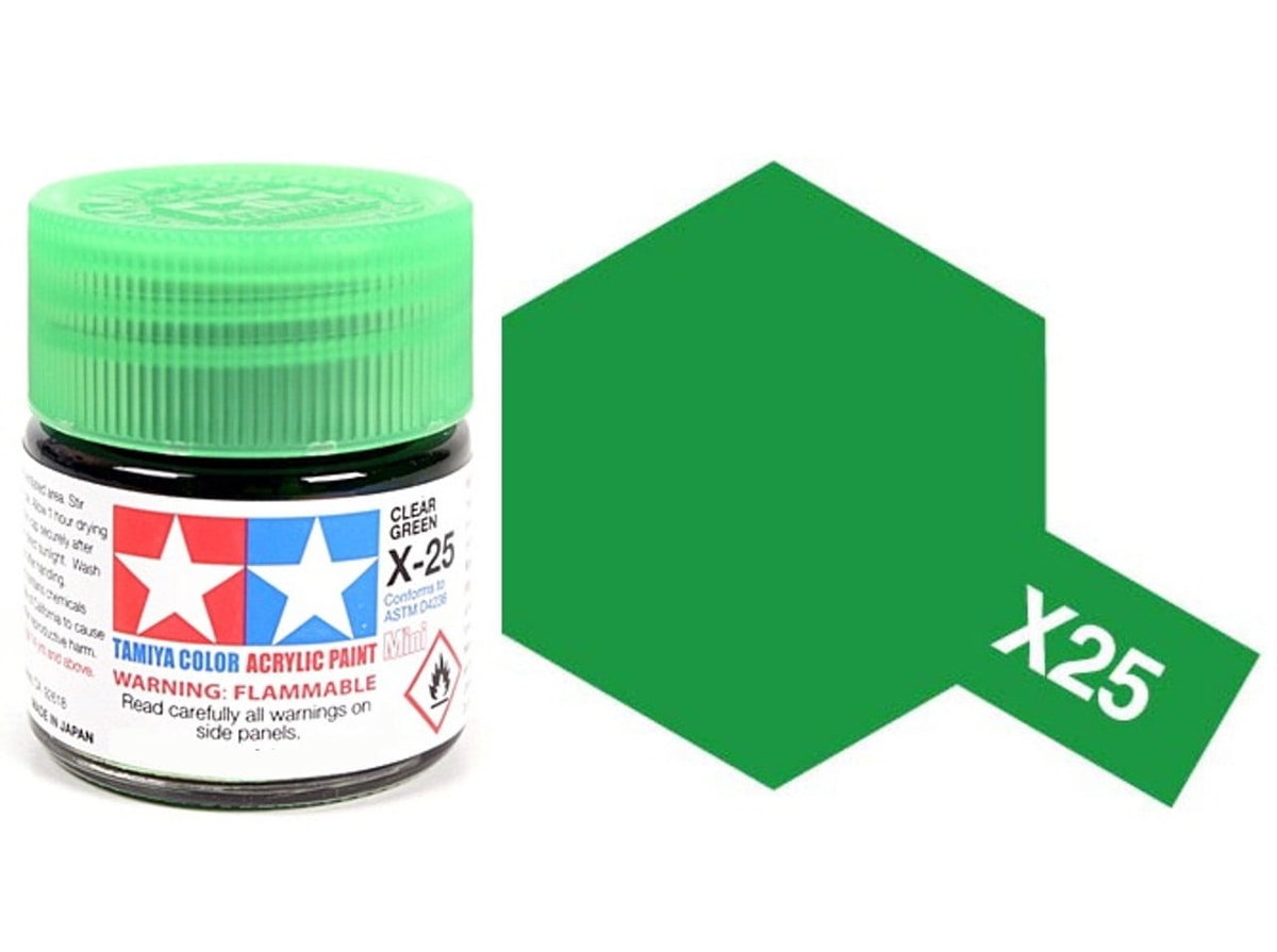Tamiya Acrylic 81025 X-25 Clear Green 23Ml [Clear]