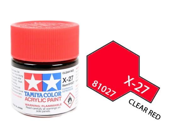 Tamiya Acrylic 81027 X-27 Clear Red 23Ml [Clear]