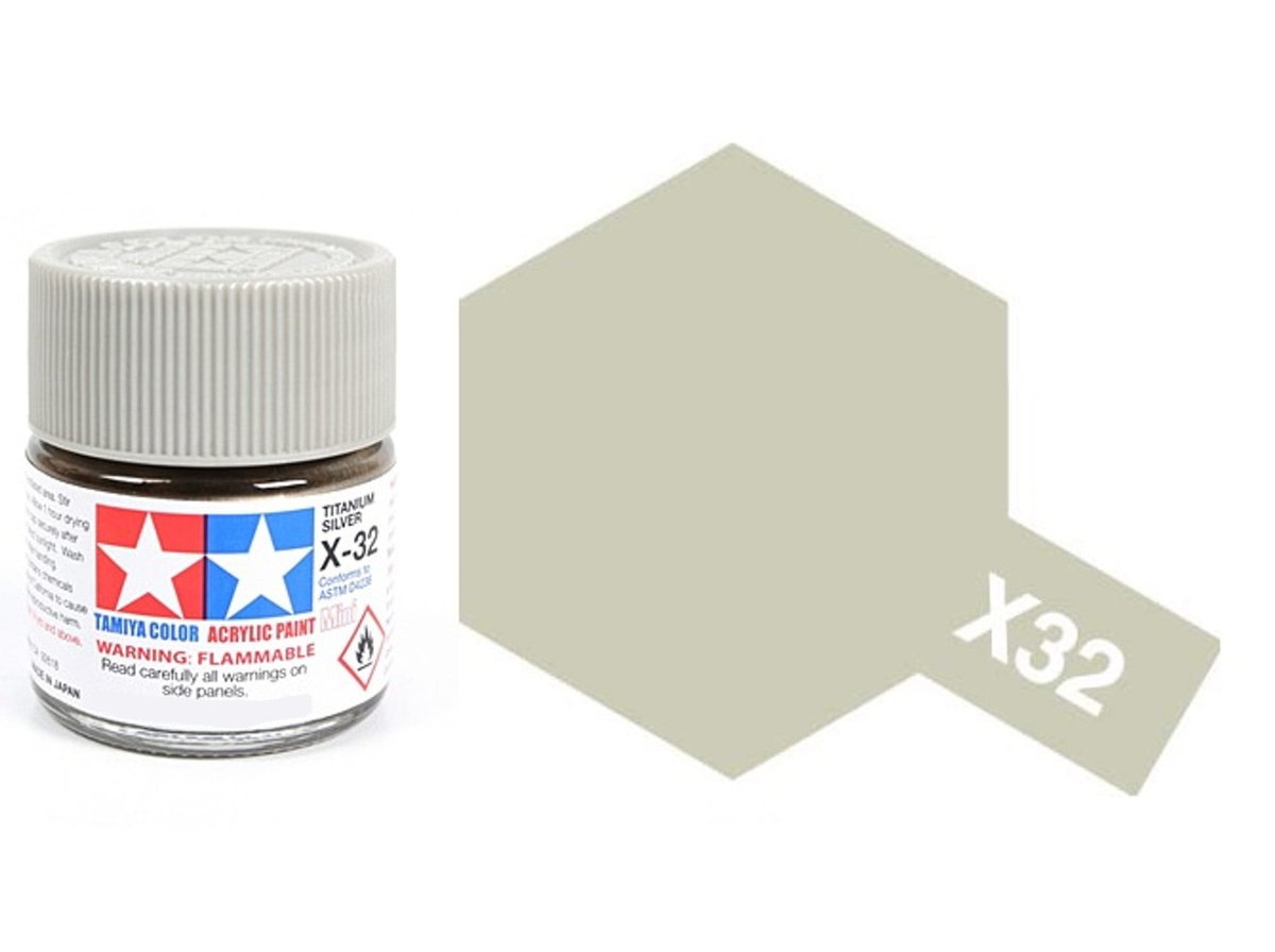 Tamiya Acrylic 81032 X-32 Titanium Silver 23Ml [Gloss]