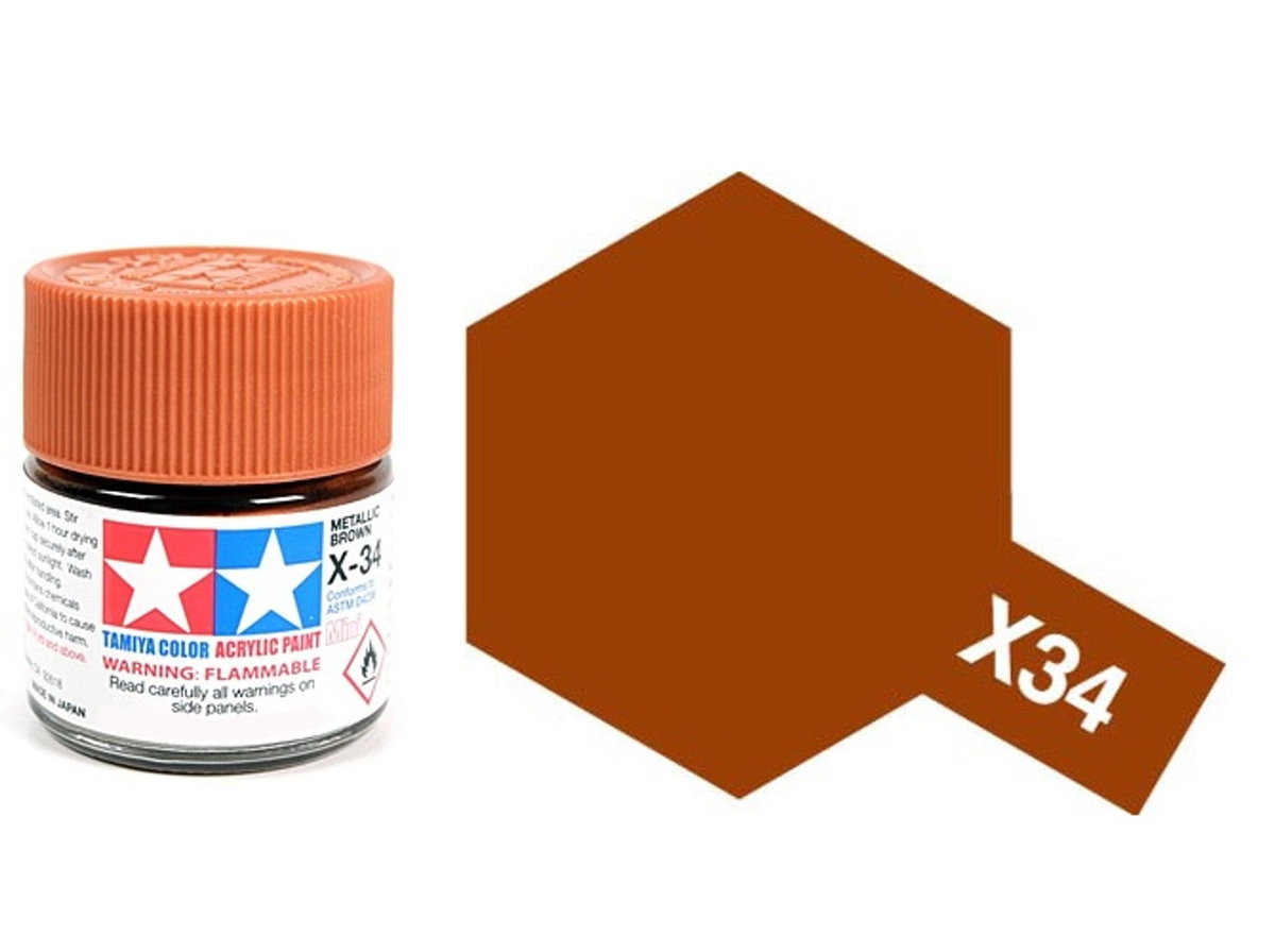 Tamiya Acrylic 81034 X-34 Metallic Brown 23Ml [Gloss]