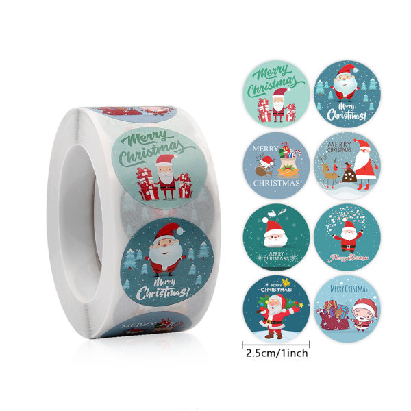 Naklejki Ozdobne Okrągłe Świąteczne Mix 20 Szt.