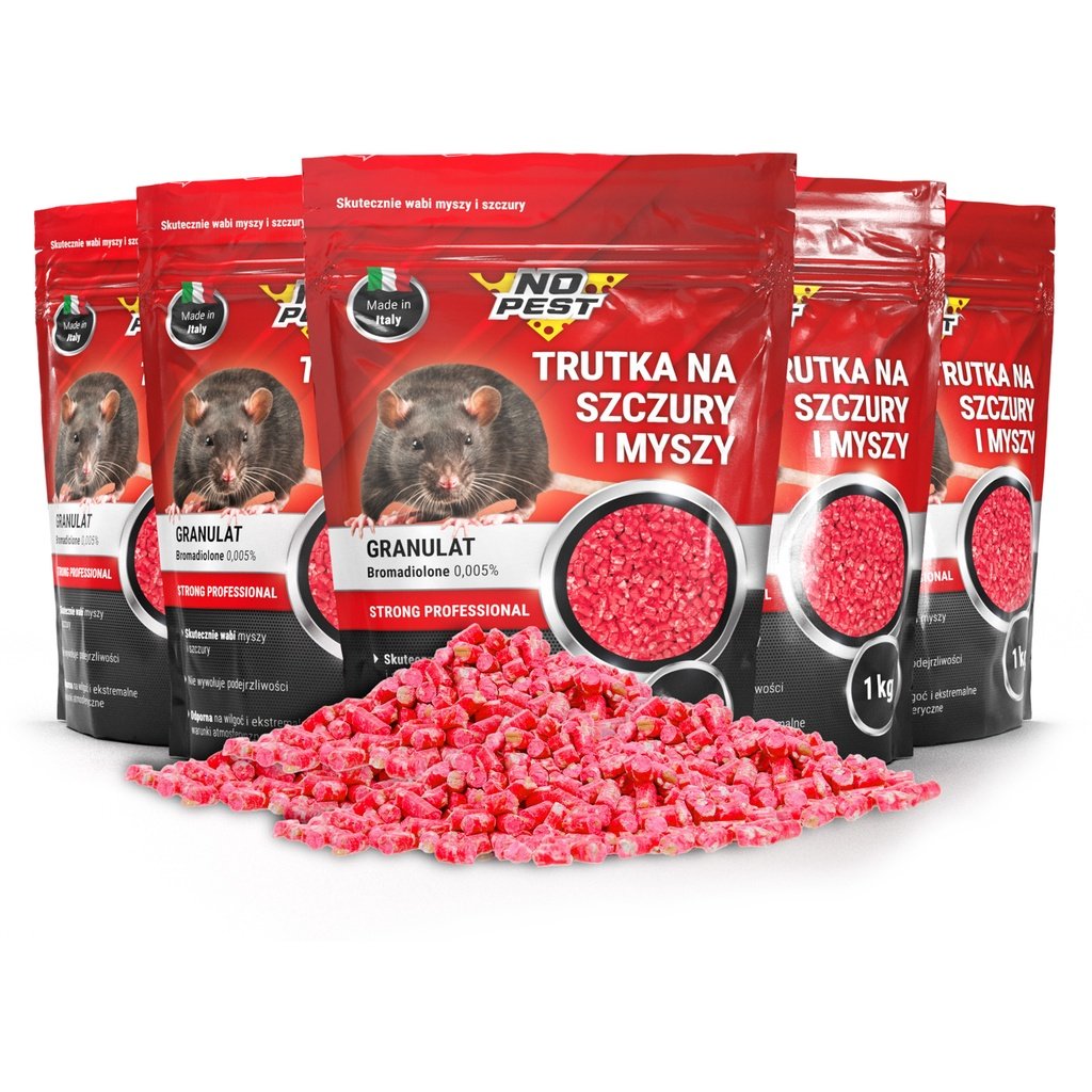 Trutka Na Szczury I Myszy Bromadiolon 5Kg No Pest Trucizna Granulat Ziarno Środek Na Myszy Szczury Gryzonie