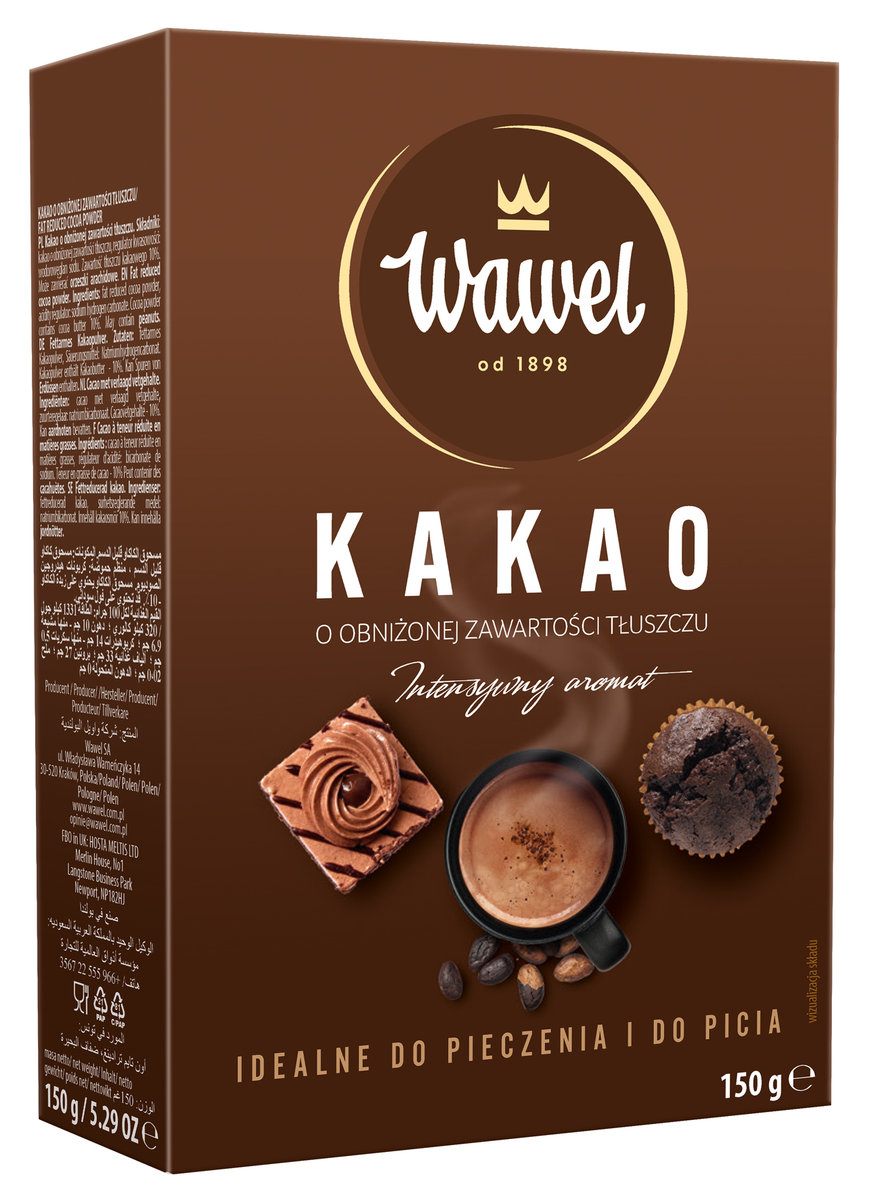 Kakao O Obniżonej Zawartości Tłuszczu Wawel 150G