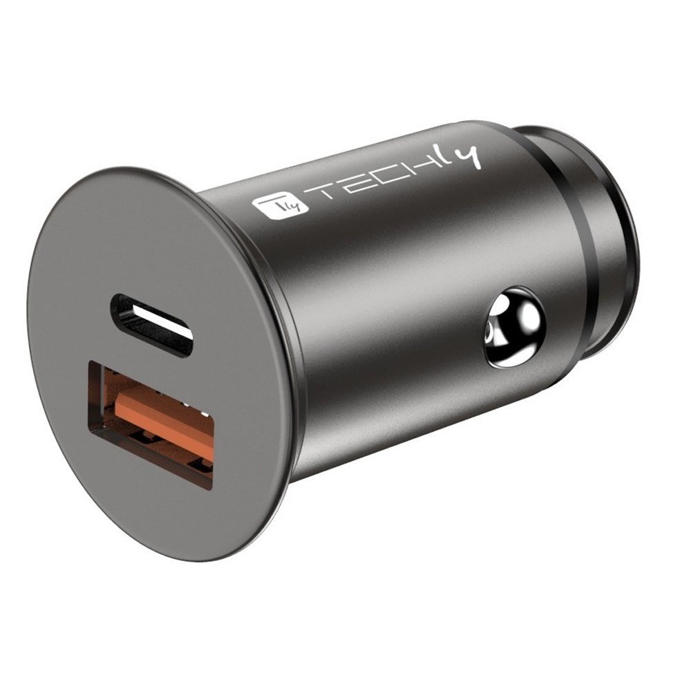 Techly Superspeed Ładowarka Samochodowa Usb-C/A, 38W, 3A, 5-12V