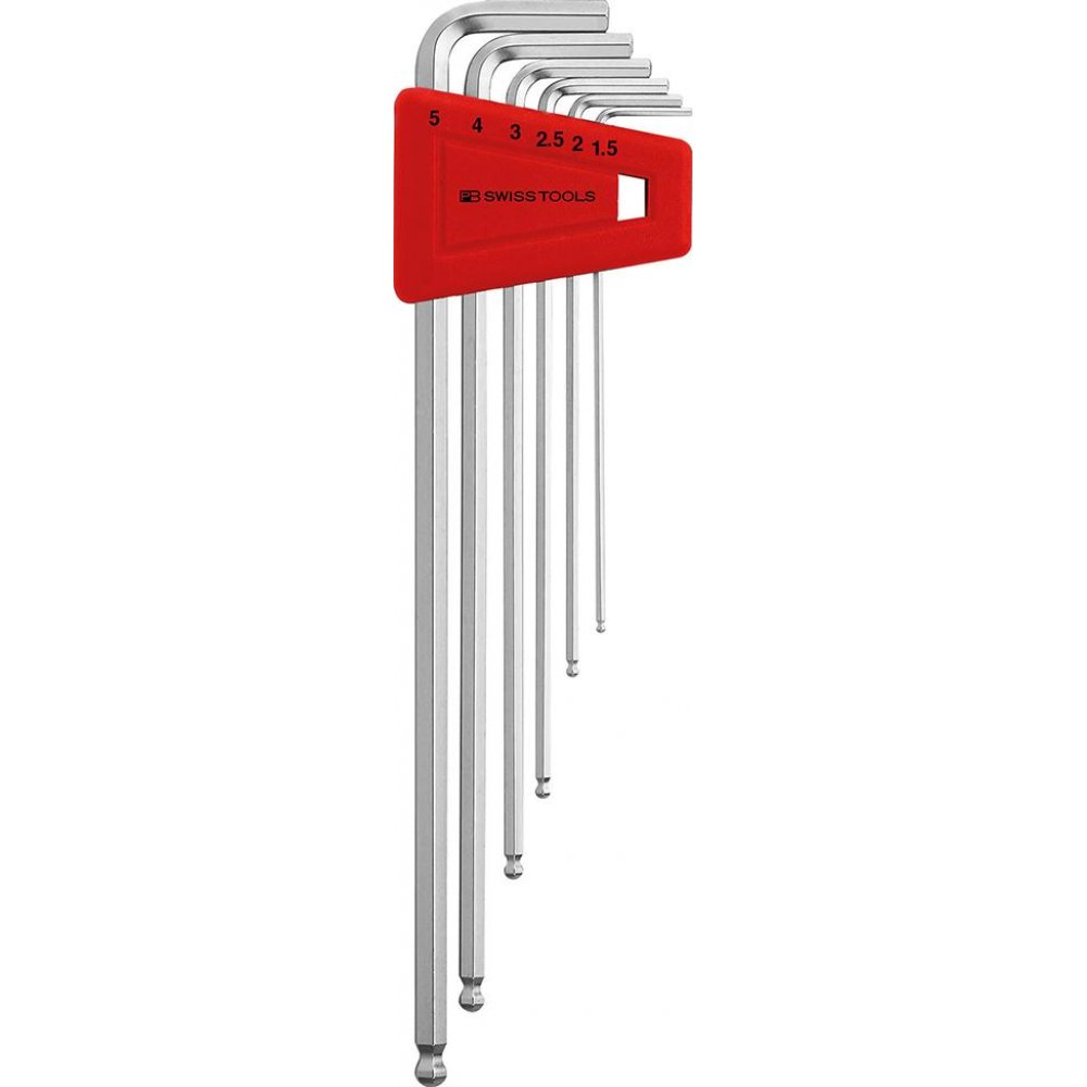 Zest.Kluczy Trzpien.Kąt.W Uchwycie Z Tworz.Sztuczn. 6-Częściowy, 1,5-5Mm Wera Końc.Kulis.Pb Swiss Tools