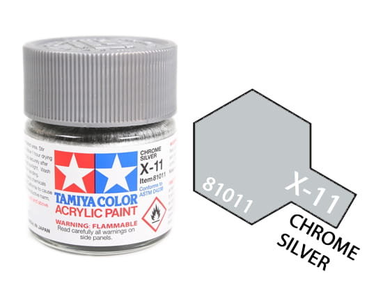 Tamiya Acrylic 81011 X-11 Chrome Silver 23Ml [Gloss]