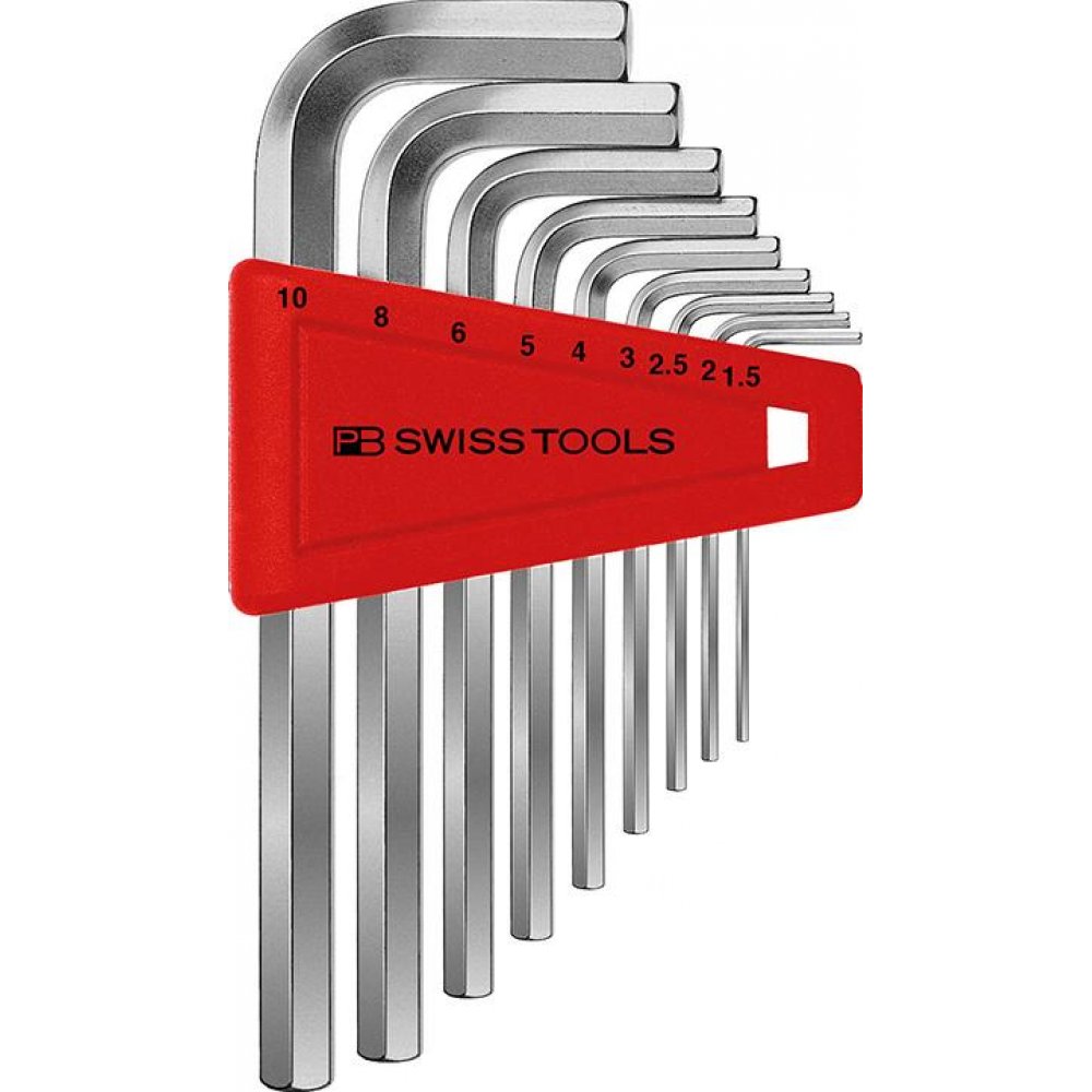 Zest.Kluczy Trzpien.Kąt.W Uchwycie Z Tworz.Sztuczn. 9-Częściowy, 1,5-10Mm Pb Swiss Tools