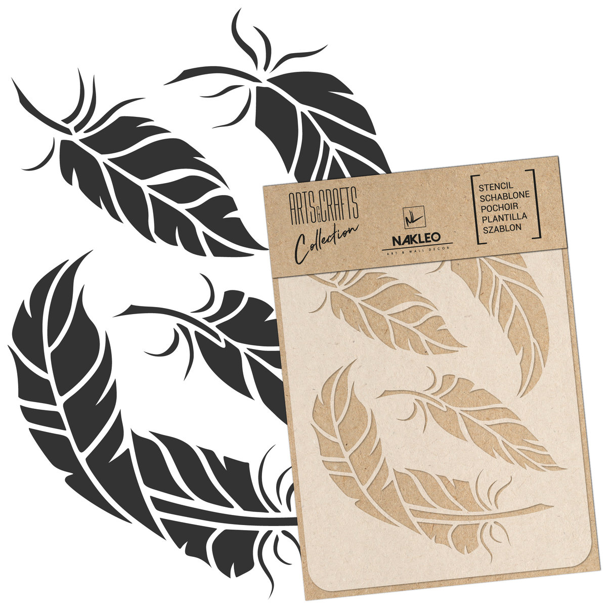 szablon malarski scrapbooking – craft // PTASIE PIÓRA - A5 (15x21cm)