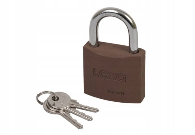 Loxa Brown Lkzb S60 Kłódka Pałąkowa Żeliwna, Brąz, Blister 0Kzbl006000.0333Lb