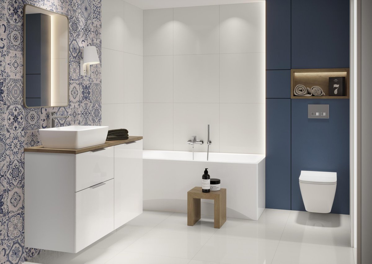 Cersanit City szafka 80 cm podumywalkowa wisząca biały połysk S584-018-DSM