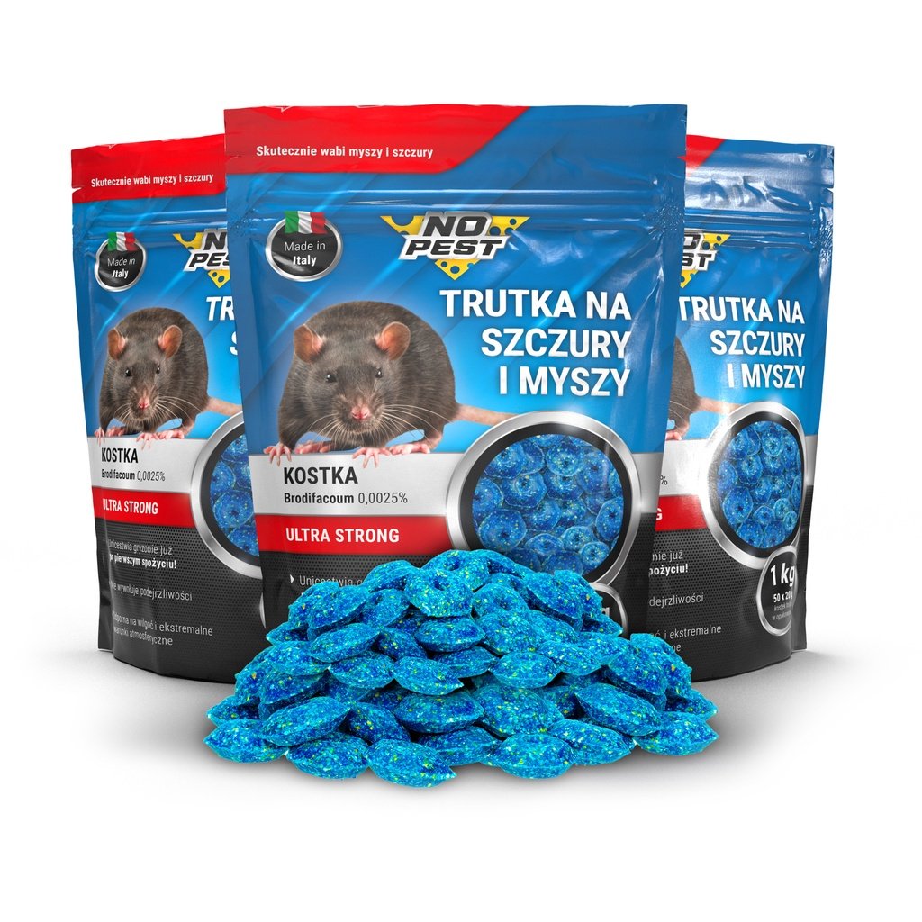 Trutka Na Szczury I Myszy 3Kg No Pest Kostka Brodifakum Substancja Trucizna Środek Na Myszy Szczury Gryzonie