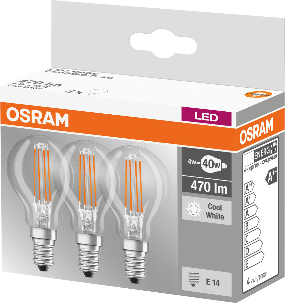 Osram ZESTAW 3x LED Żarówka BASE P40 E14/4W/230V 4000K