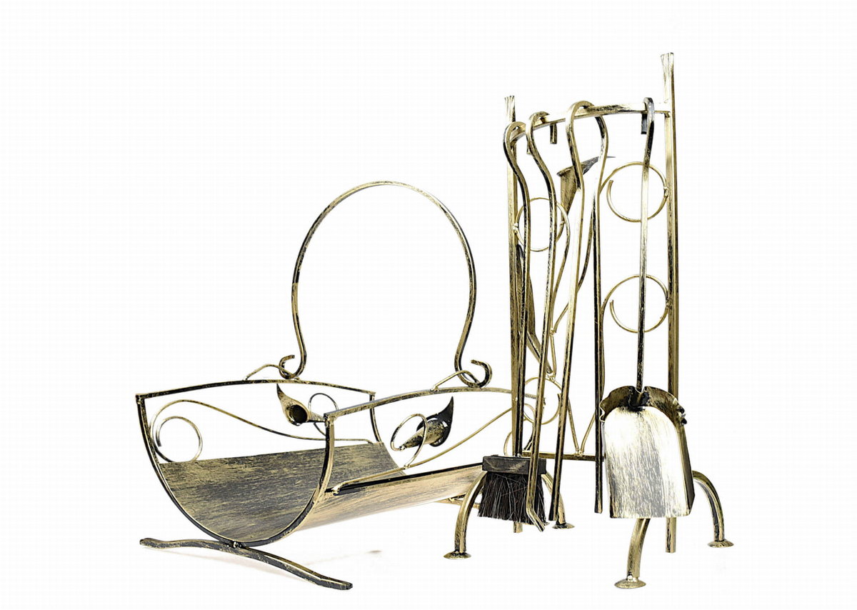 Zestaw Kosz Na Drewno 865 Akcesoria 859  Złoty