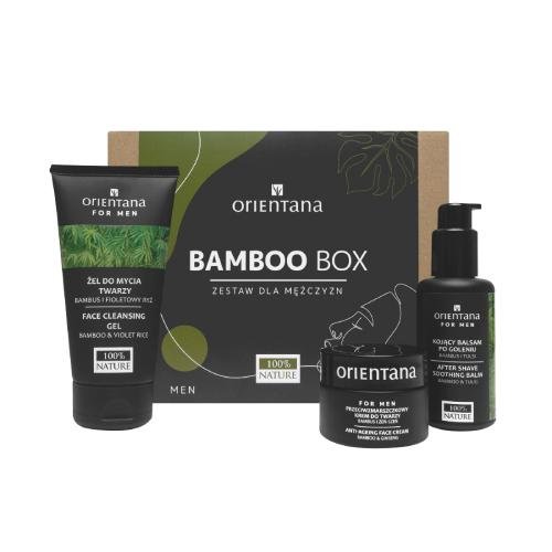 Orientana Bamboo Box zestaw kosmetyków dla mężczyzn (żel + krem + balsam po goleniu) 50 ml + 75 ml + 150 ml