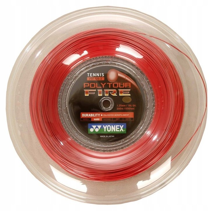 Naciąg Tenisowy Yonex Poly Tour Fire 1.25 Ze Szpuli Czerwony