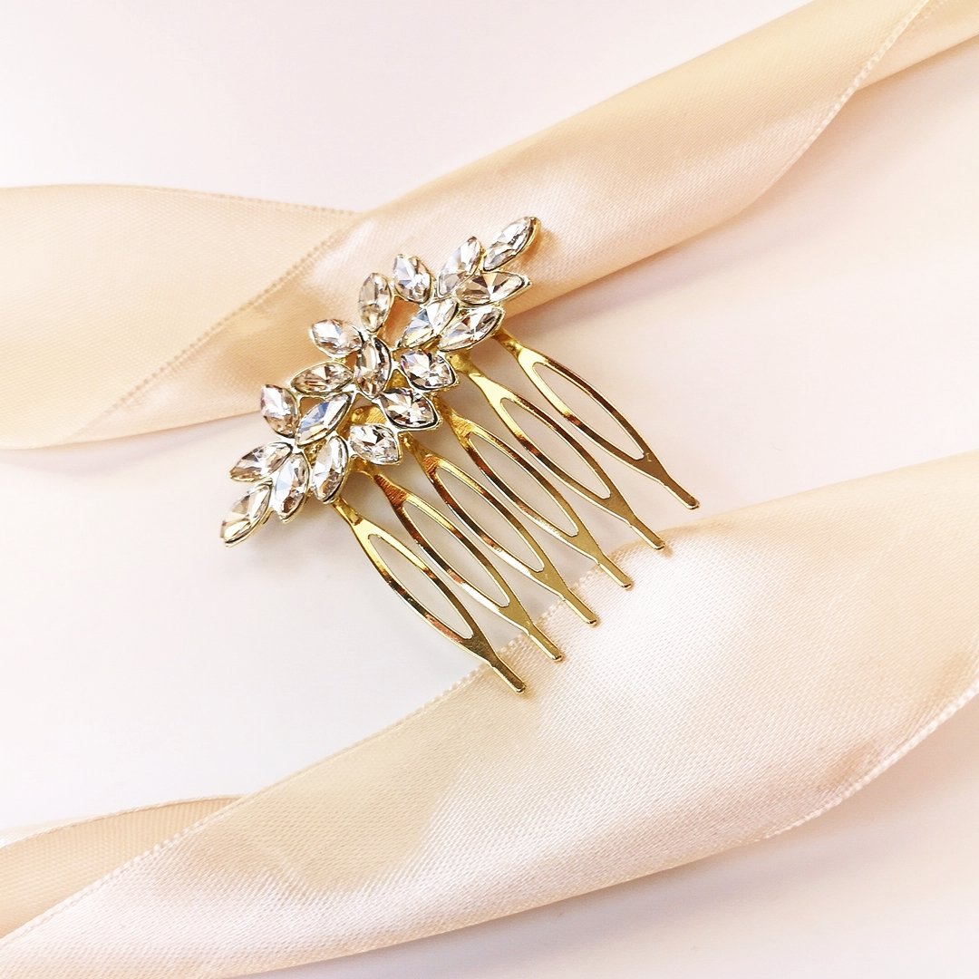 Kokonet, Złoty Grzebyk, Ozdoba Do Włosów, Subtelna Elegancka