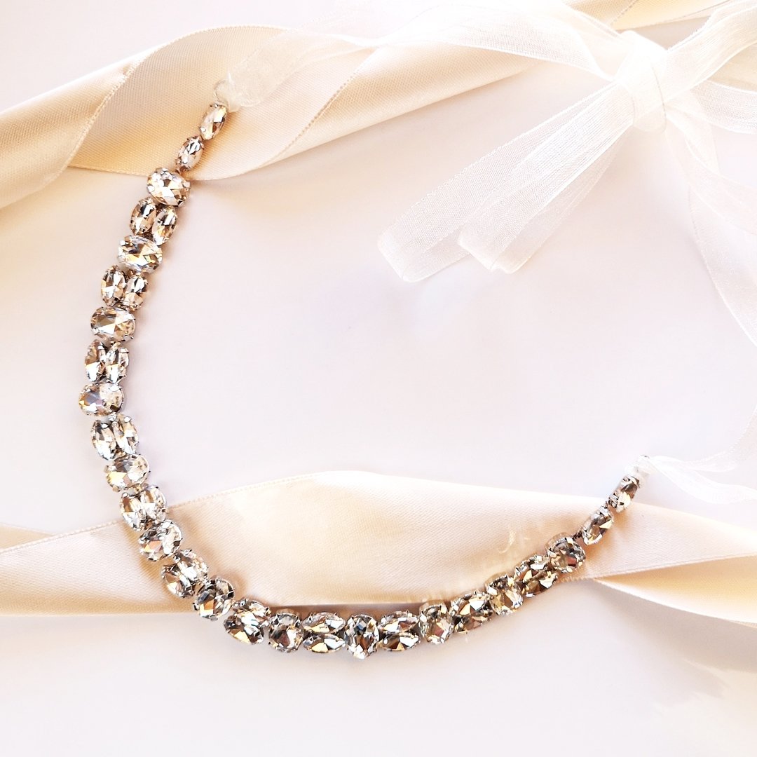 Kokonet, Srebrna Opaska Do Włosów, Wiązana, Efektowna Ślubna