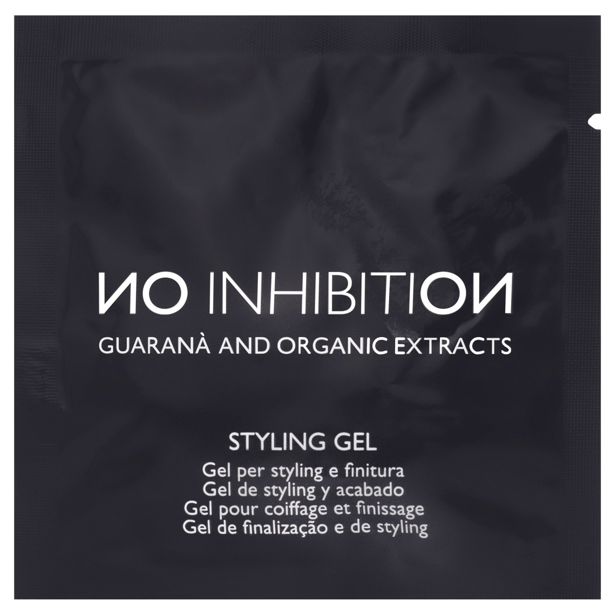 No Inhibition Styling Gel, żel do modelowania włosów z guaraną, żywicą i pantenolem, utrwala i nabłyszcza, 10ml