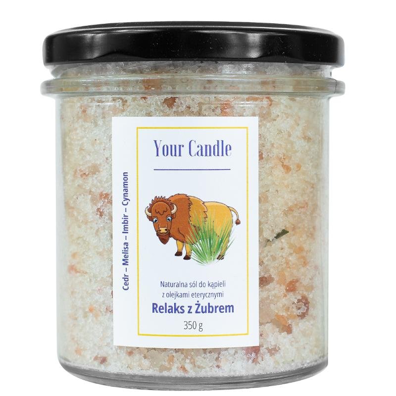 Your Candle Sól do kąpieli naturalna z olejkami eterycznymi relaks z żubrem 350 g