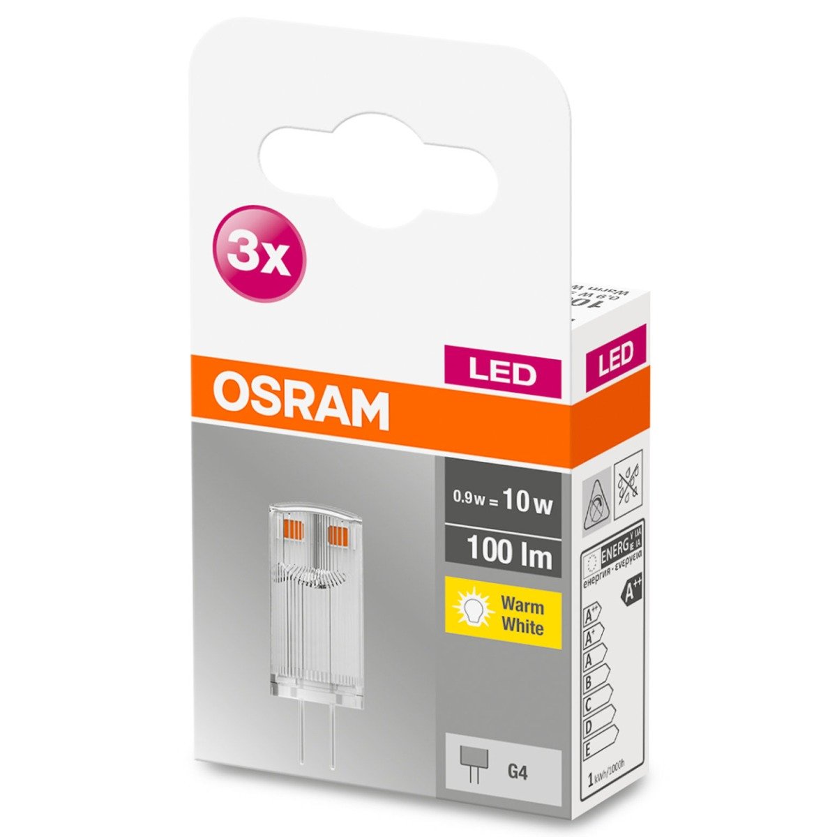 Osram żarówka sztyft LED G4 0,9W 2 700 K 3 szt.