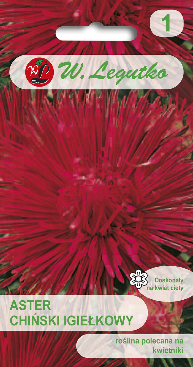 Legutko sp. z o.o Nasiona Aster chiński igiełkowy czerwony, 1g