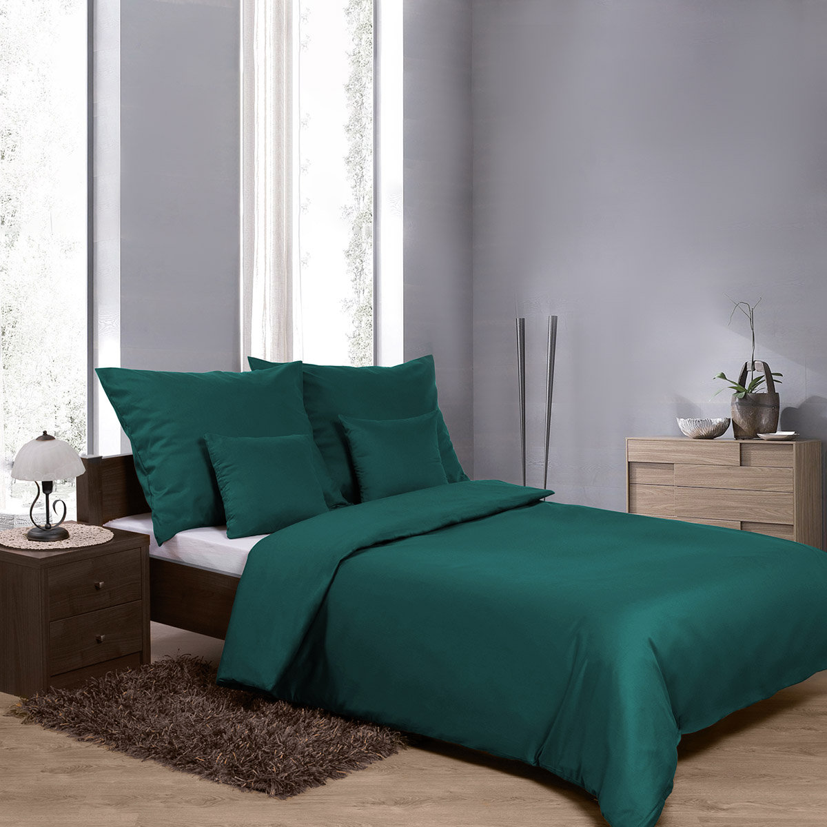 Pościel 220 x 200 5cz Satynowa Jednobarwna Gold 34