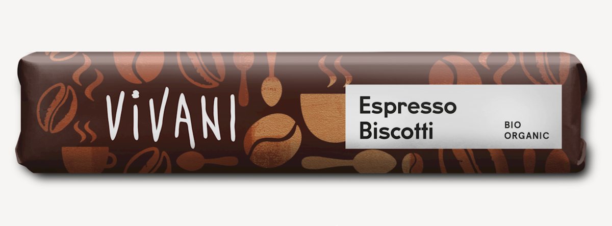 Vivani BATON Z NADZIENIEM MLECZNO - KAWOWYM I HERBATNIKAMI W POLEWIE Z MLECZNEJ CZEKOLADY ESPRESSO BIO 40 g - BP-4044889004502