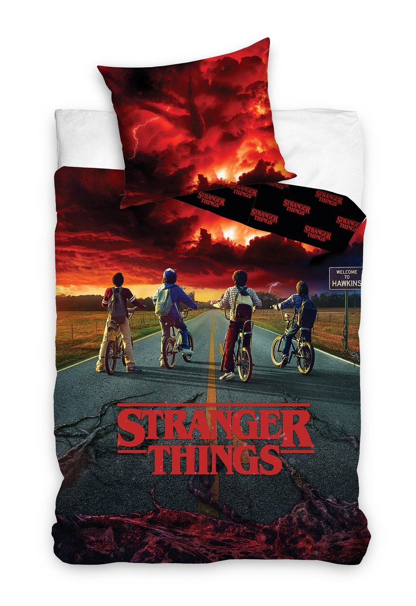 Pościel bawełniana, Carbotex, 160x200 + 70x80, Stranger Things