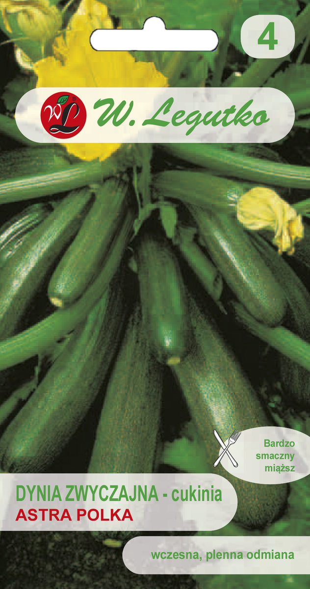 Legutko Dynia zwyczajna - cukinia Astra Polka - ciemnozielona, wczesna 2+1g Gratis