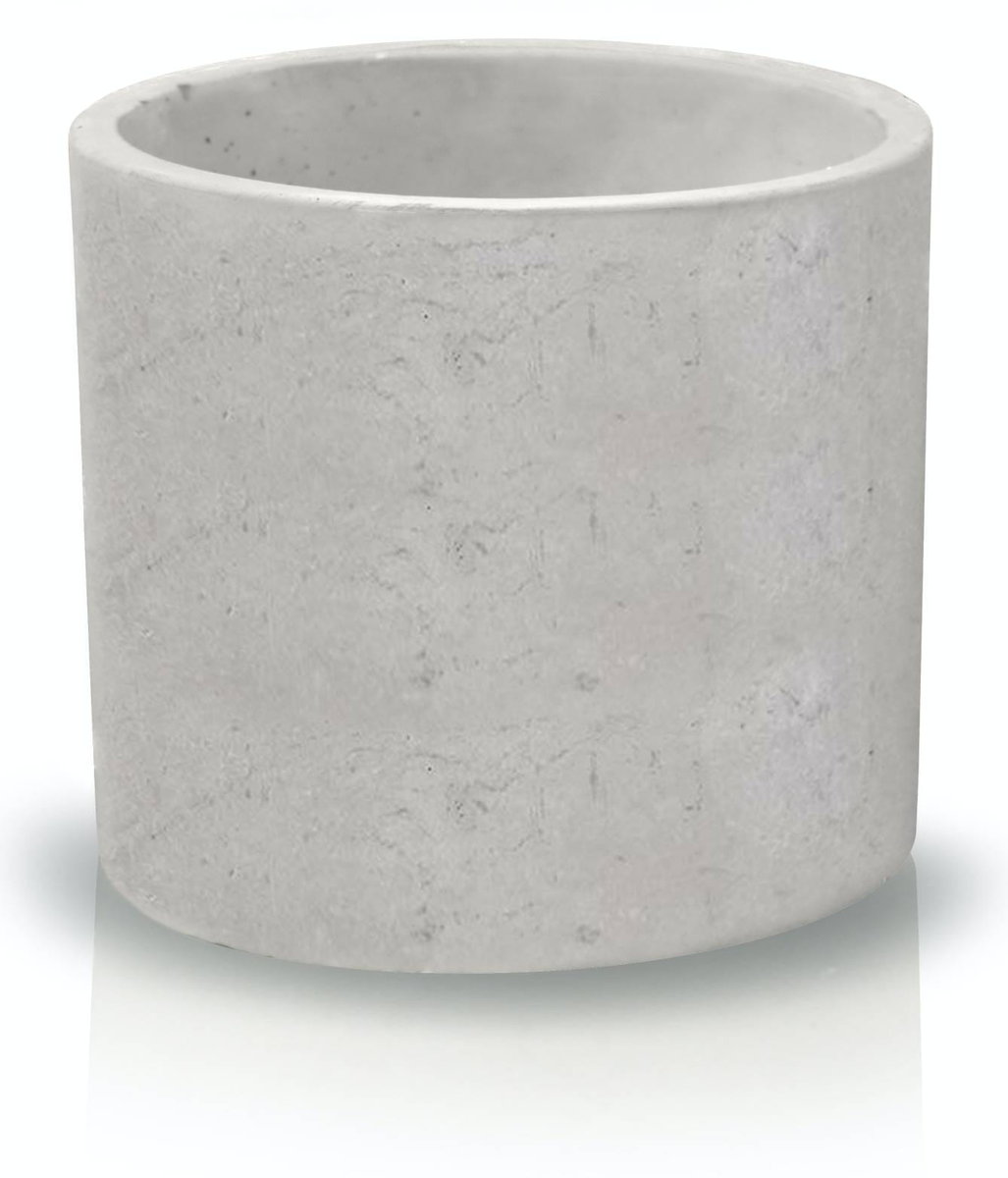 Gładka donica ceramiczna w kształcie cylindra - szara