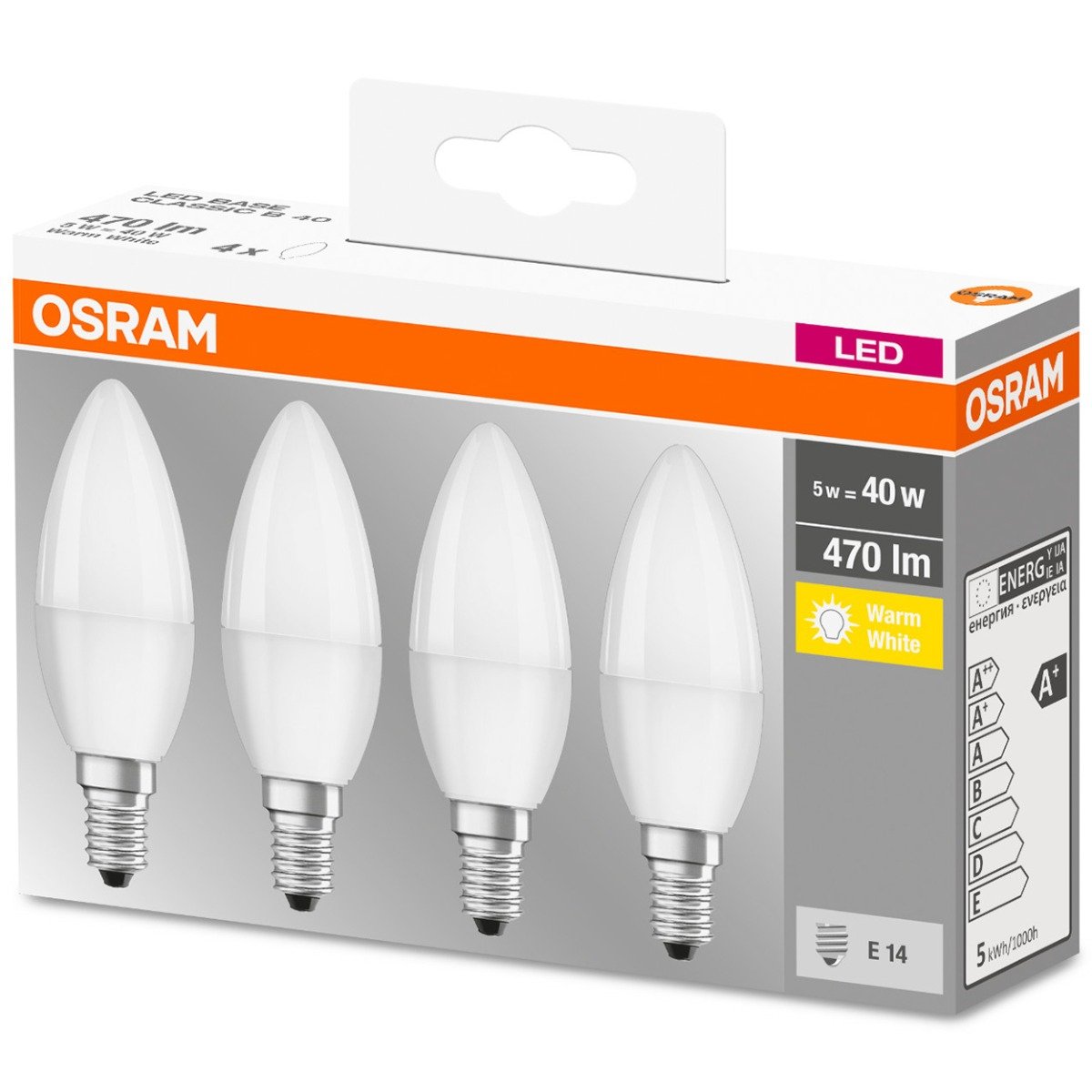 Osram ZESTAW 4x LED Żarówka B40 E14/5,7W/230V 2700K -