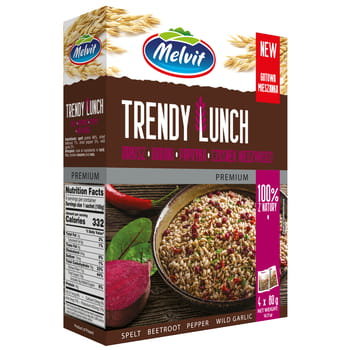 Melvit TRENDY LUNCH MIESZANKA ORKISZ BURAKI PAPRYKA CZOSNEK NIEDŹWIEDZI 4X80G zakupy dla domu i biura! 59472357