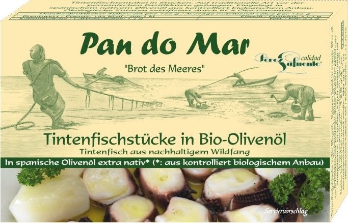 Pan Do Mar (rybołóstwo zrównoważone) KAŁAMARNICA W BIO OLIWIE Z OLIWEK 120 g - P