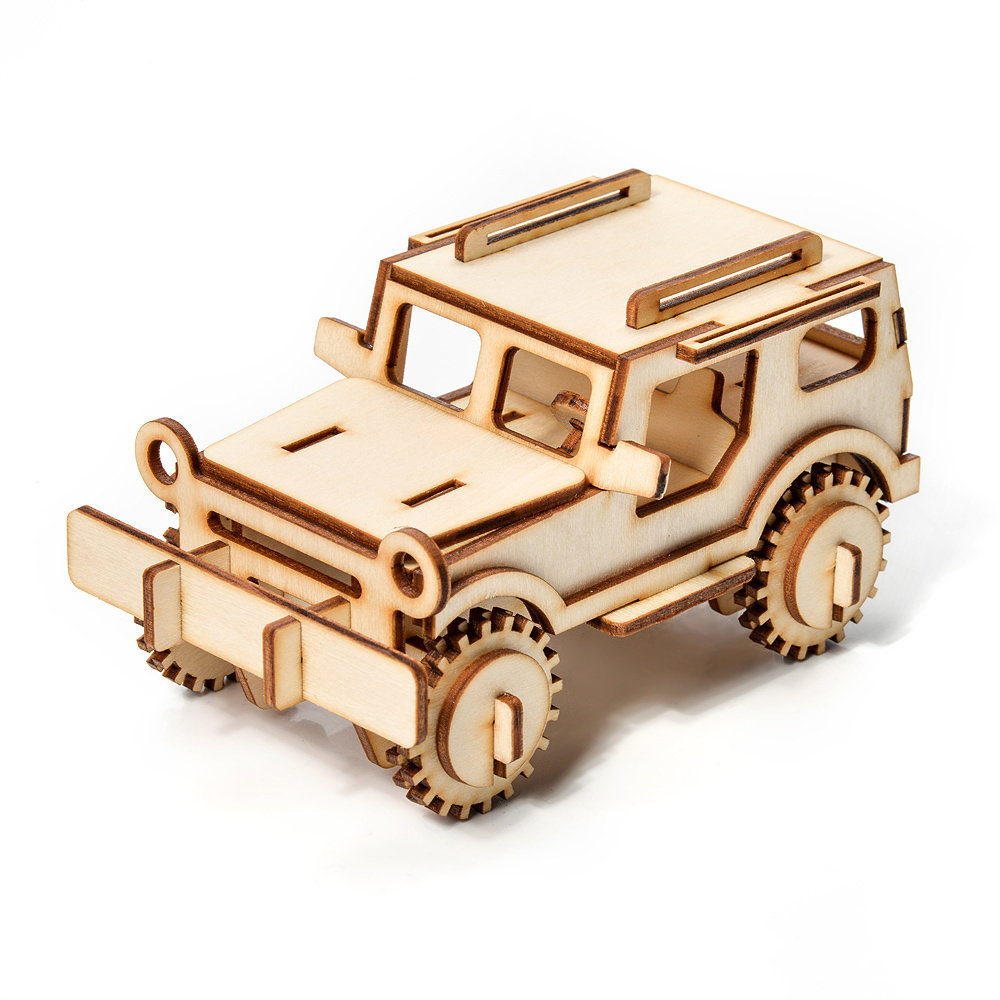 puzzle drewniane model 3d jeep