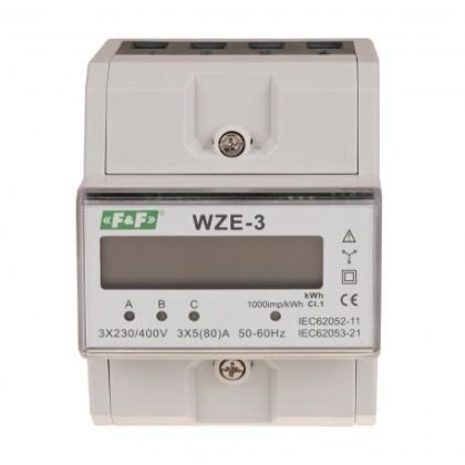 F&F Wskaźnik energii elektrycznej, 3-fazowy z wyświetlaczem LCD WZE-3 WZE-3