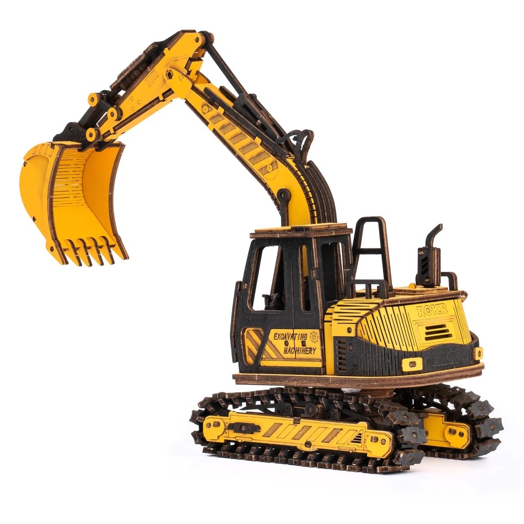 ROBOTIME Drewniane Puzzle 3D - Koparka Nice-idea.pl