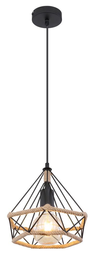Globo Ulleu 69029H2 lampa wisząca zwis 1x40W E27 czarna/brązowa
