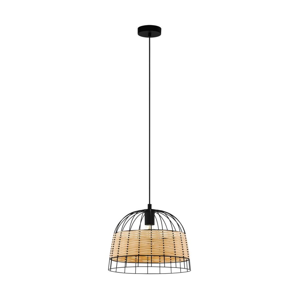 Eglo 43311 ANWICK oprawa wisząca stal czarny rattan naturalny VINTAGE 43311