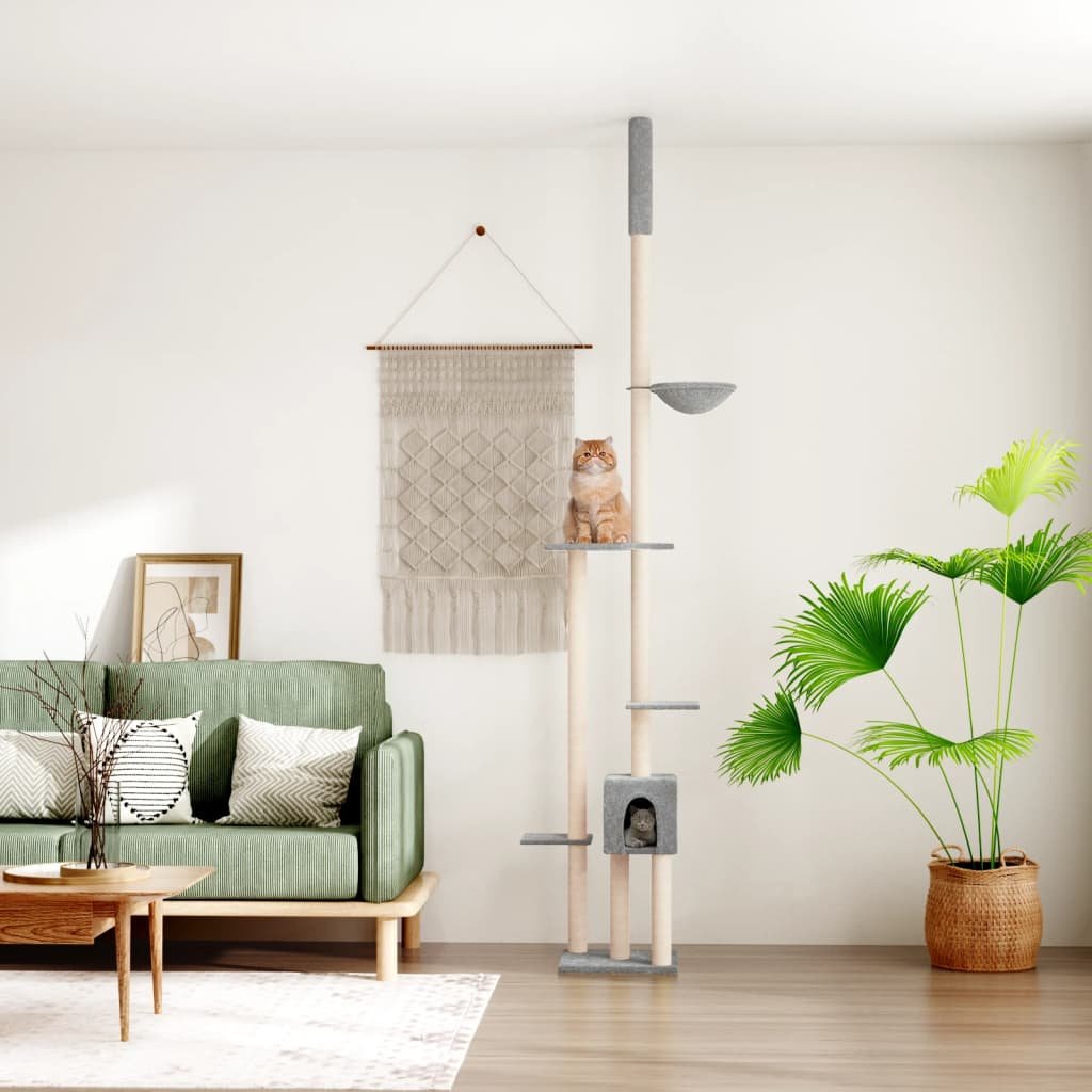 Drzewko dla kota, do sufitu, jasnoszare, 258,5-284,5 cm Lumarko!