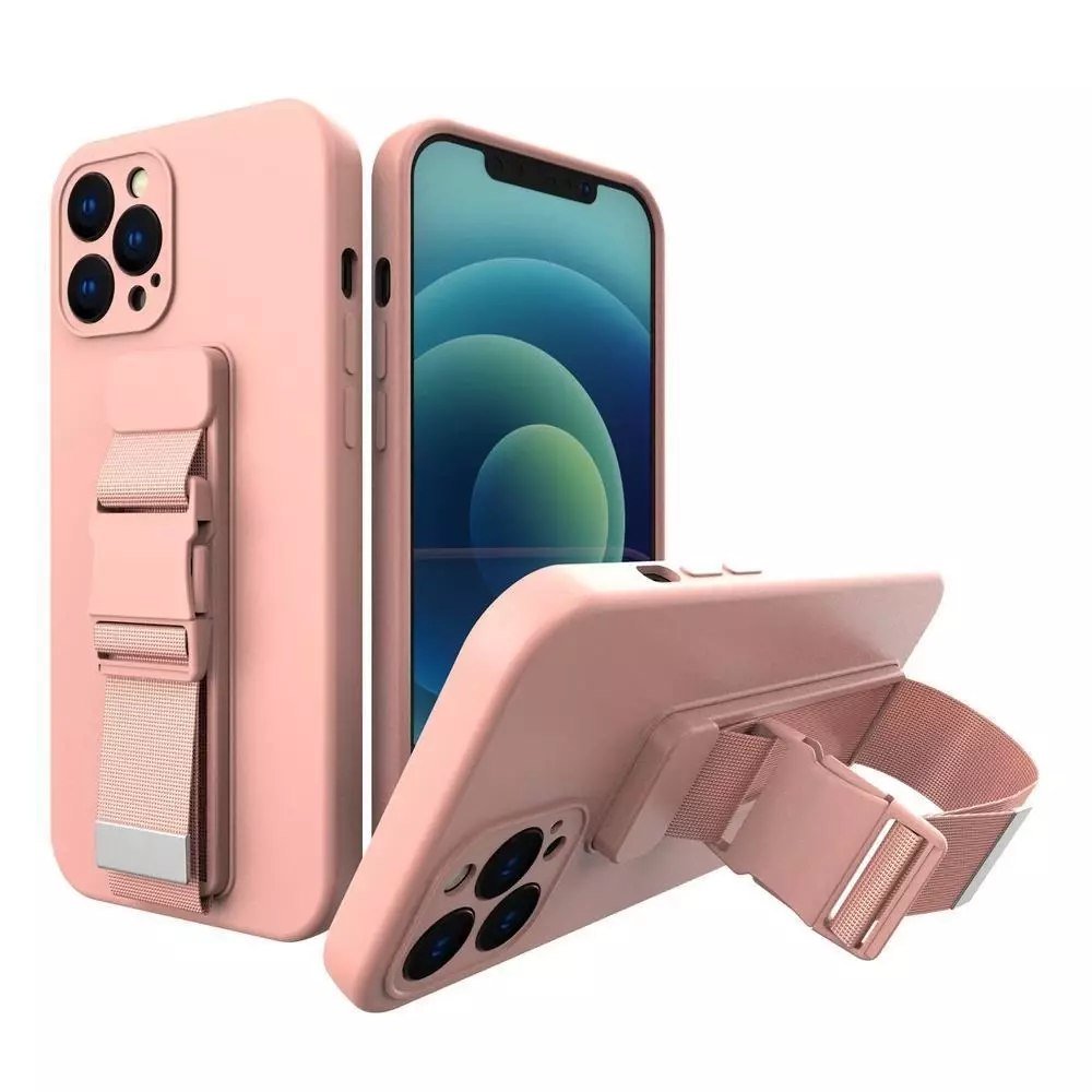 Rope Case silikonowe etui ze smyczą torebka smycz pasek do Samsung Galaxy A13 5G różowy